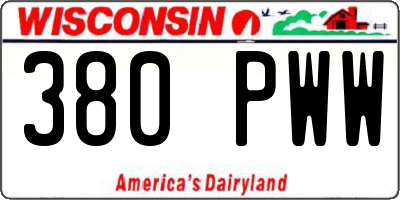 WI license plate 380PWW