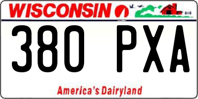WI license plate 380PXA