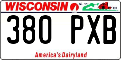WI license plate 380PXB