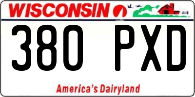 WI license plate 380PXD