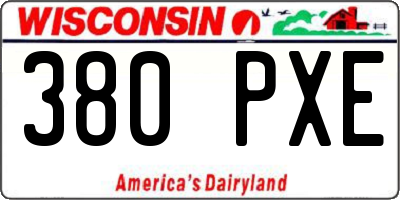 WI license plate 380PXE