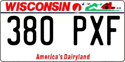 WI license plate 380PXF