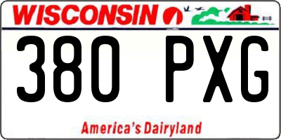 WI license plate 380PXG