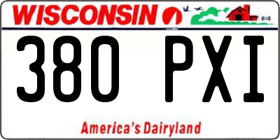 WI license plate 380PXI