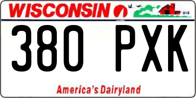 WI license plate 380PXK