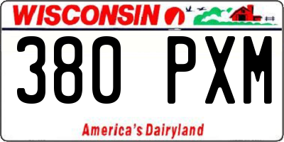 WI license plate 380PXM