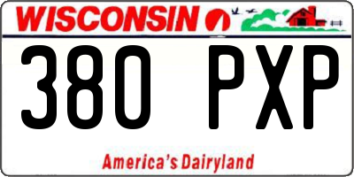 WI license plate 380PXP