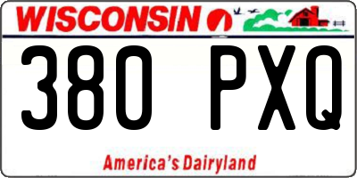 WI license plate 380PXQ