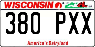 WI license plate 380PXX