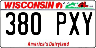 WI license plate 380PXY
