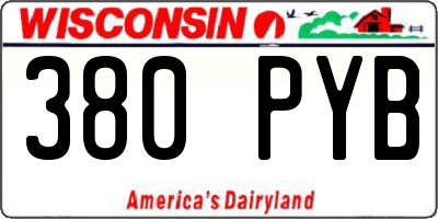 WI license plate 380PYB