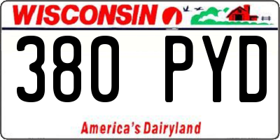 WI license plate 380PYD