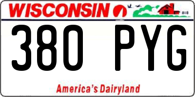 WI license plate 380PYG