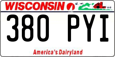 WI license plate 380PYI