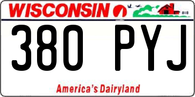 WI license plate 380PYJ