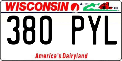 WI license plate 380PYL