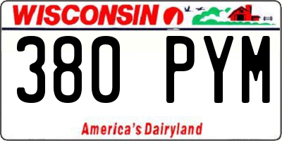 WI license plate 380PYM