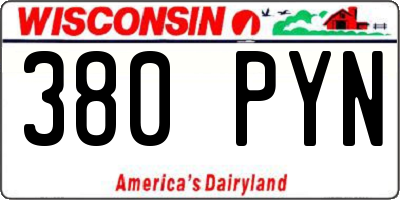 WI license plate 380PYN