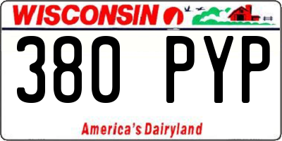 WI license plate 380PYP