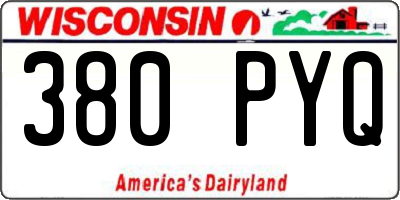 WI license plate 380PYQ
