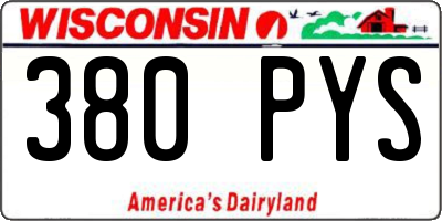 WI license plate 380PYS
