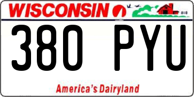 WI license plate 380PYU