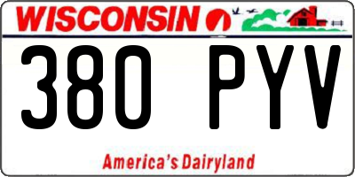 WI license plate 380PYV