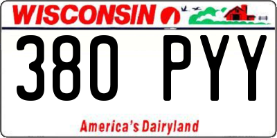 WI license plate 380PYY