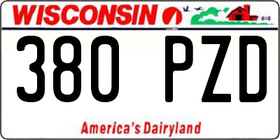 WI license plate 380PZD