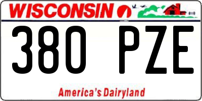 WI license plate 380PZE