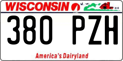 WI license plate 380PZH