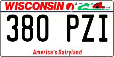 WI license plate 380PZI