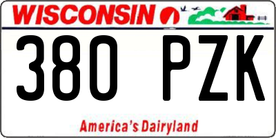 WI license plate 380PZK
