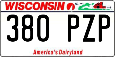WI license plate 380PZP