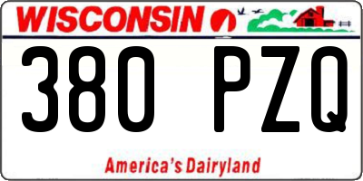 WI license plate 380PZQ