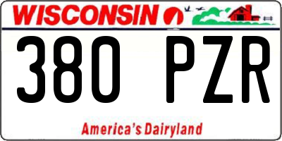 WI license plate 380PZR