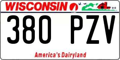 WI license plate 380PZV