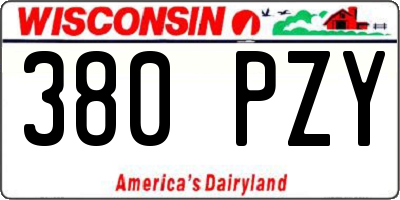 WI license plate 380PZY