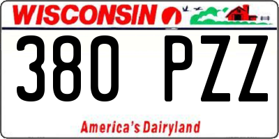 WI license plate 380PZZ