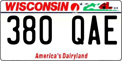 WI license plate 380QAE