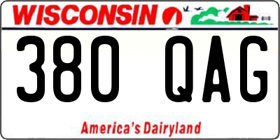 WI license plate 380QAG