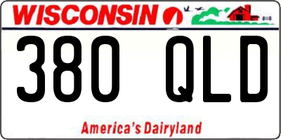 WI license plate 380QLD