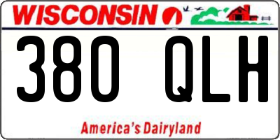 WI license plate 380QLH