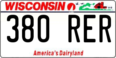 WI license plate 380RER