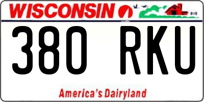 WI license plate 380RKU