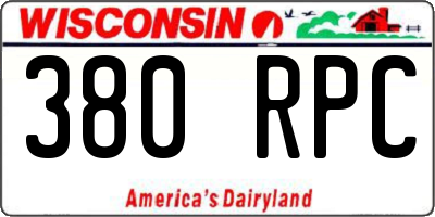 WI license plate 380RPC