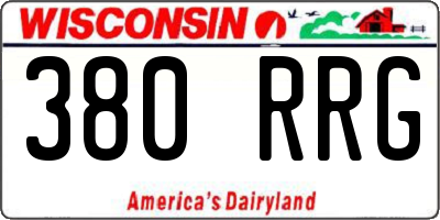WI license plate 380RRG