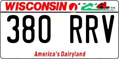 WI license plate 380RRV