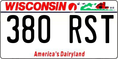 WI license plate 380RST