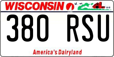 WI license plate 380RSU